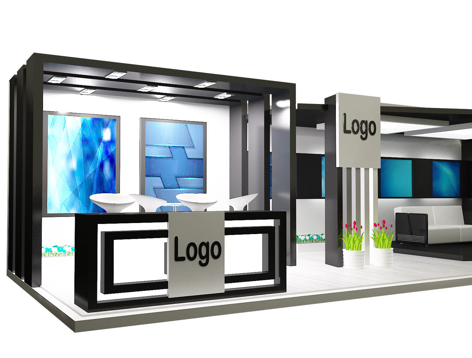 Booth Exhibition Stand a326a 3D model_2
