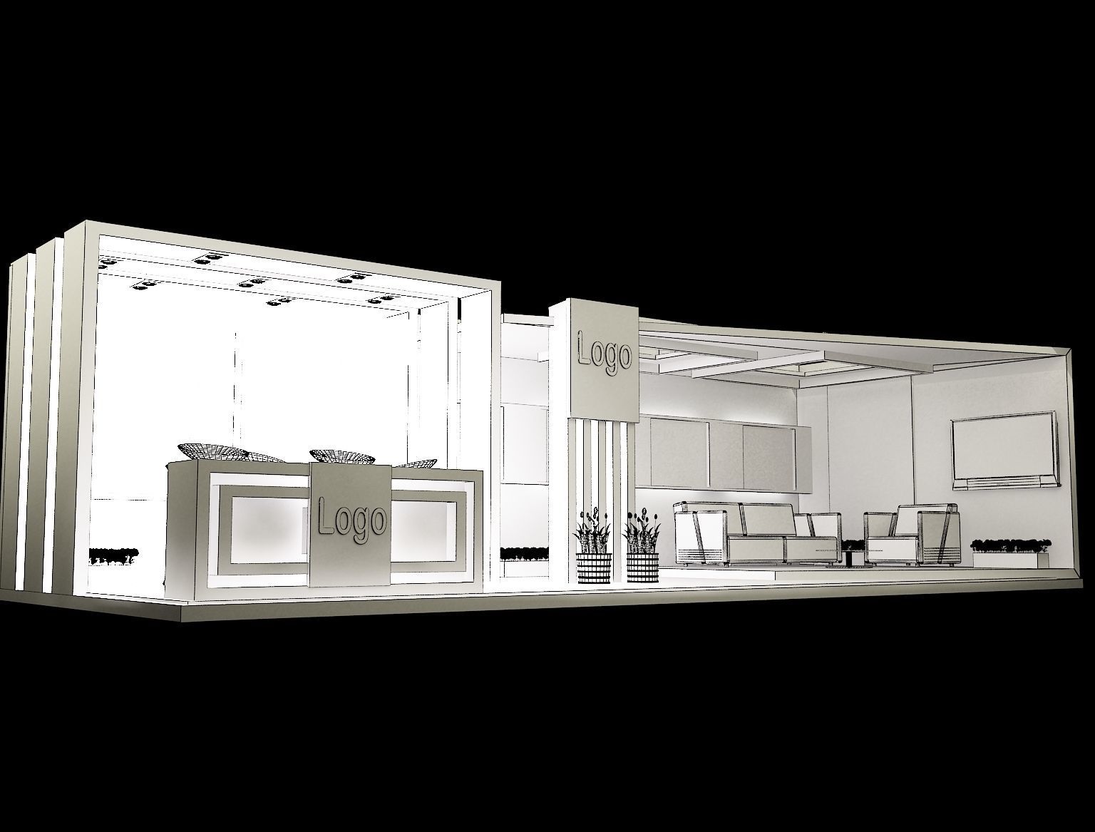 Booth Exhibition Stand a326a 3D model_7