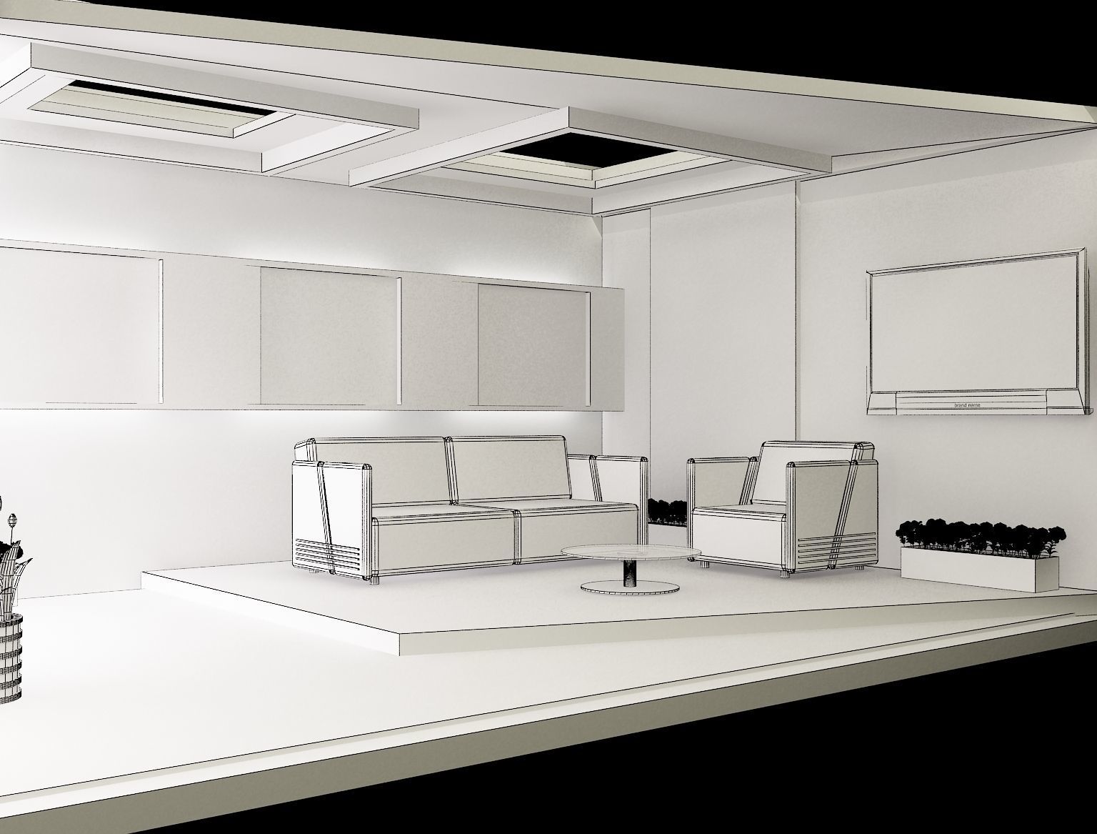 Booth Exhibition Stand a326a 3D model_13