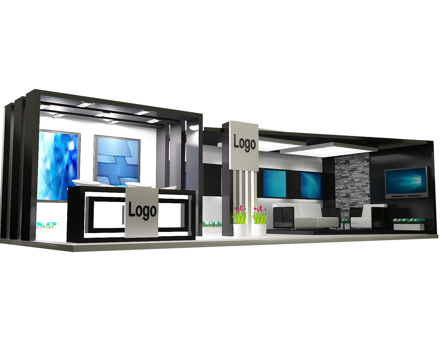 Booth Exhibition Stand a326a 3D model_6