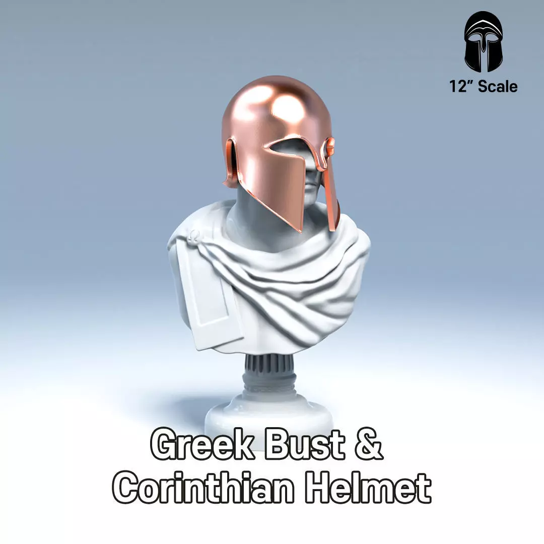 Greek Bust and Corinthian Helmet Pack Free 3D print model