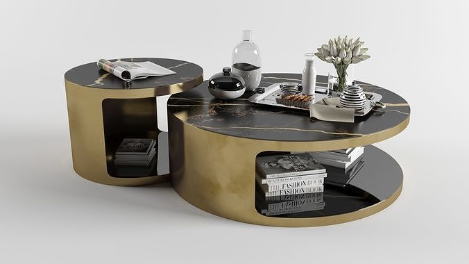 Omni Round Coffee Table Set 3D model