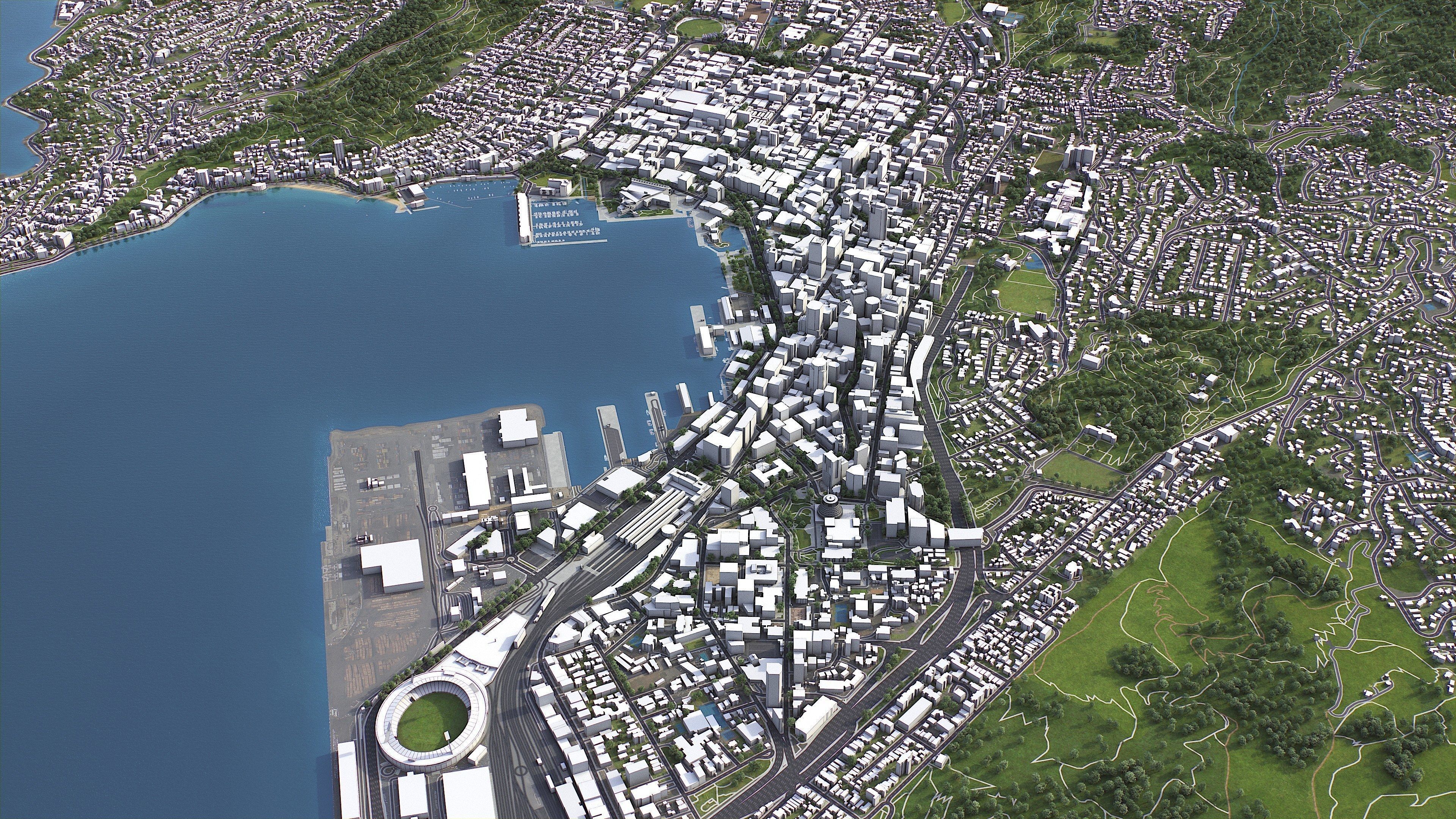 Wellington - 3D City Model Low-poly 3D model_4