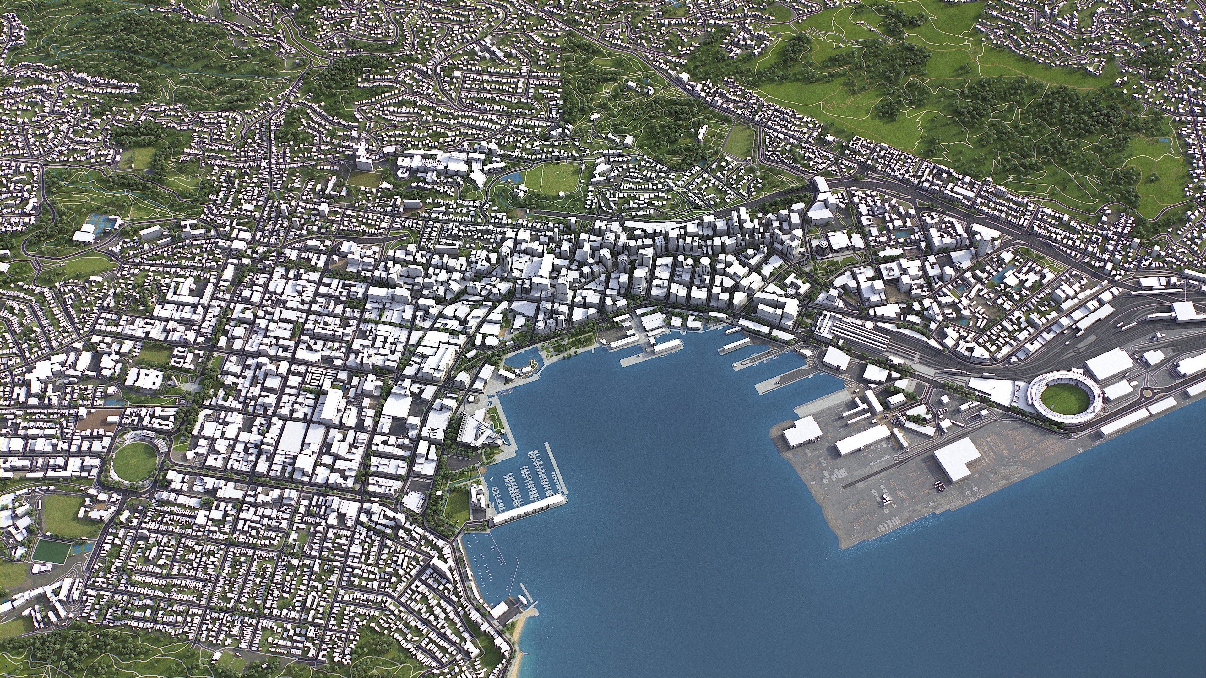 Wellington - 3D City Model Low-poly 3D model_6