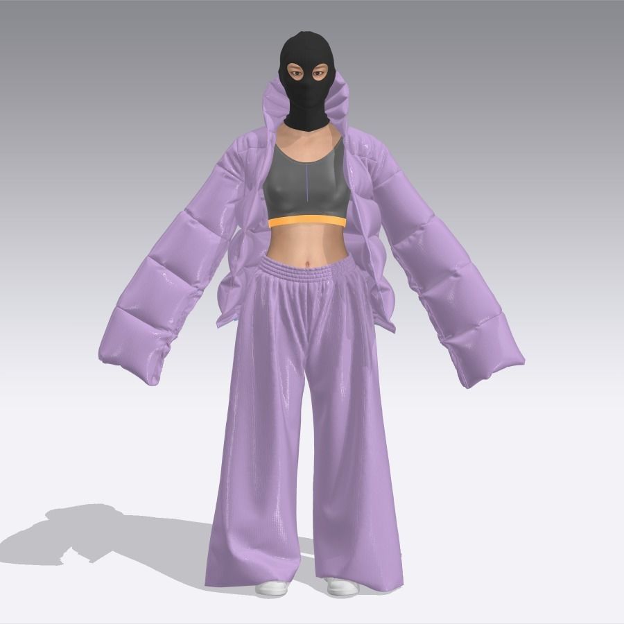 puffy jacket Cloth Garment nilon Fashion 3D model 3D model Low-poly 3D model_31