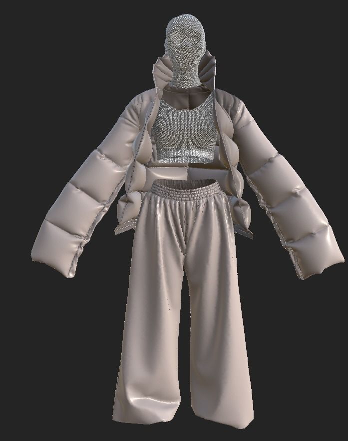 puffy jacket Cloth Garment nilon Fashion 3D model 3D model Low-poly 3D model_39