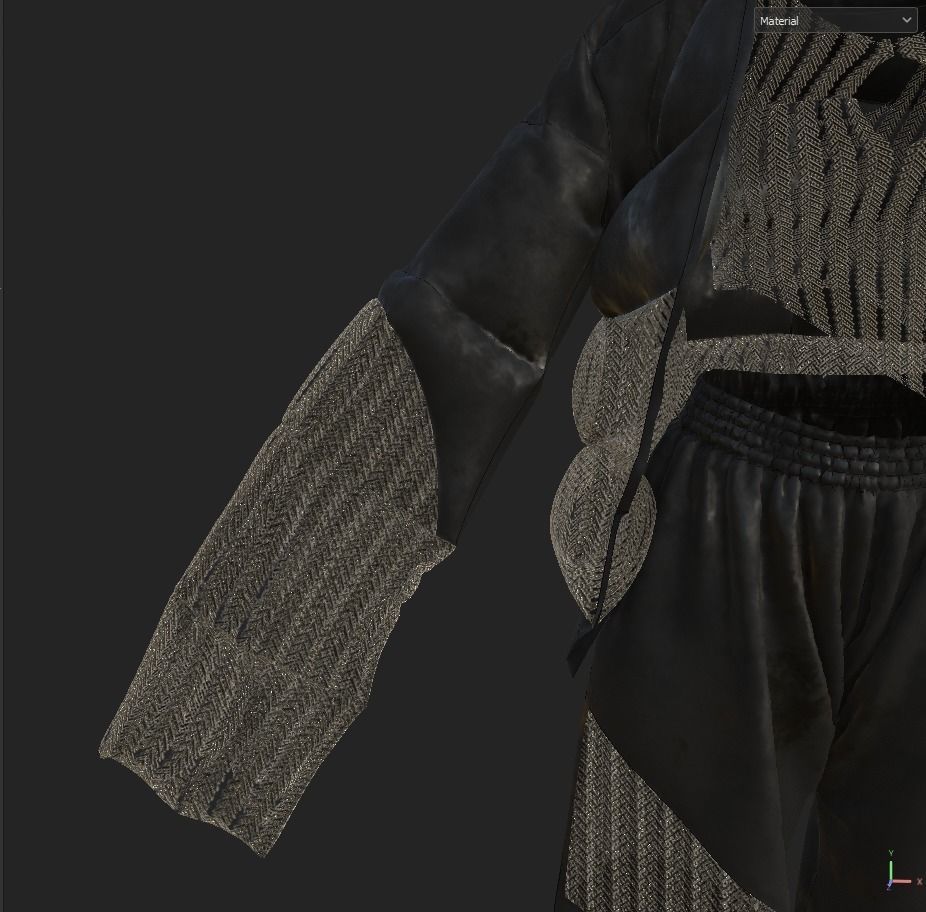 puffy jacket Cloth Garment nilon Fashion 3D model 3D model Low-poly 3D model_21