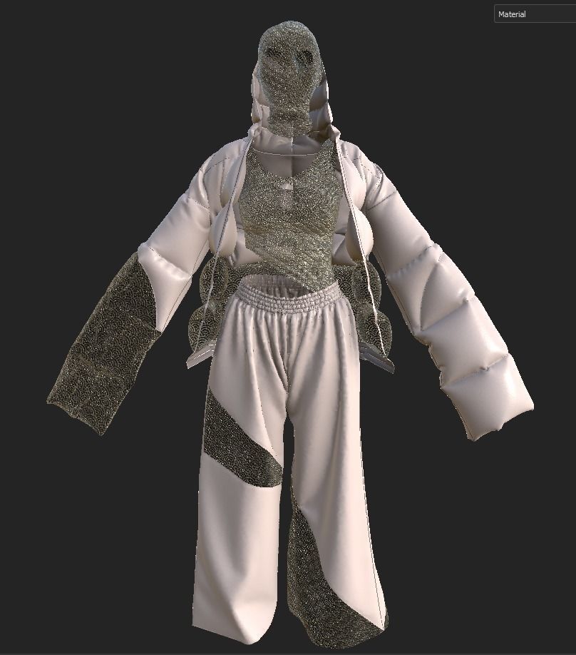 puffy jacket Cloth Garment nilon Fashion 3D model 3D model Low-poly 3D model_44