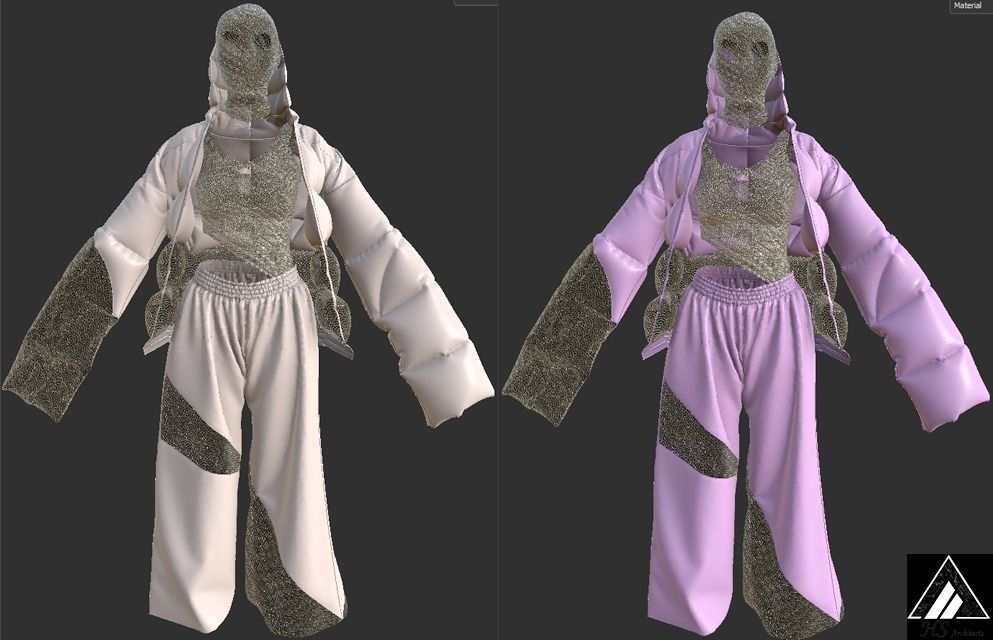 puffy jacket Cloth Garment nilon Fashion 3D model 3D model Low-poly 3D model_4