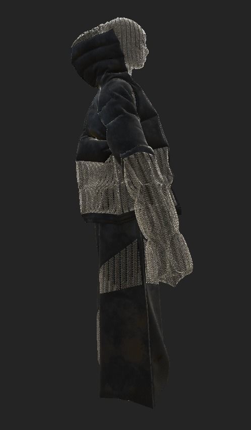 puffy jacket Cloth Garment nilon Fashion 3D model 3D model Low-poly 3D model_9