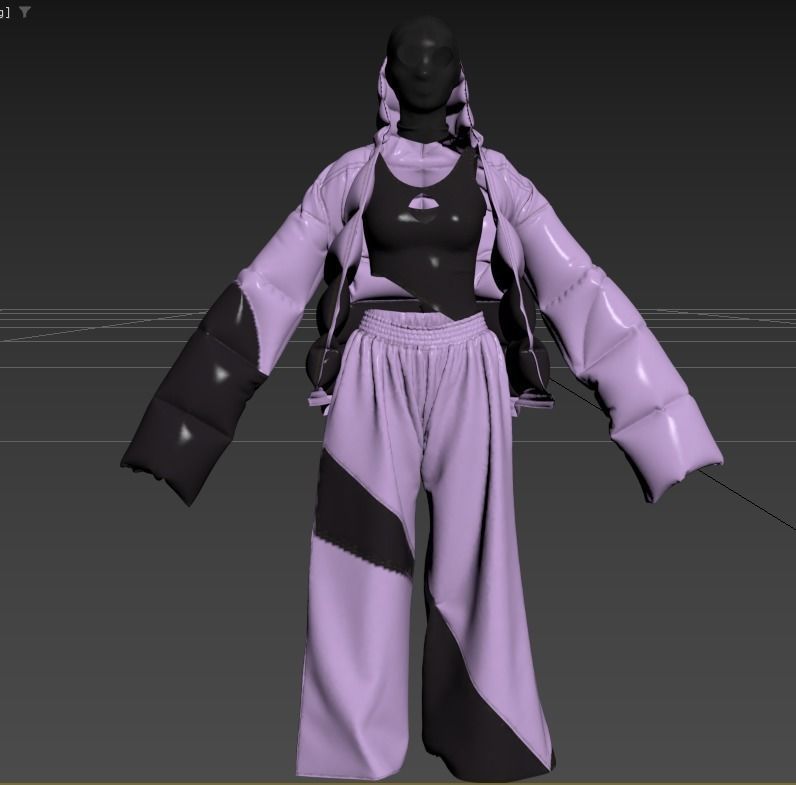 puffy jacket Cloth Garment nilon Fashion 3D model 3D model Low-poly 3D model_29