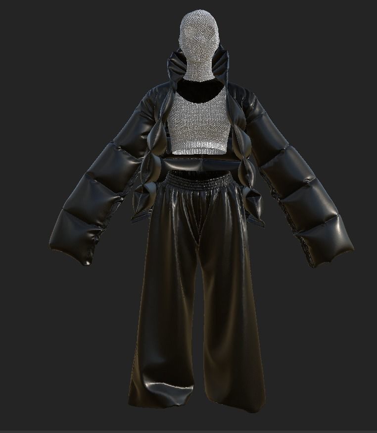 puffy jacket Cloth Garment nilon Fashion 3D model 3D model Low-poly 3D model_12