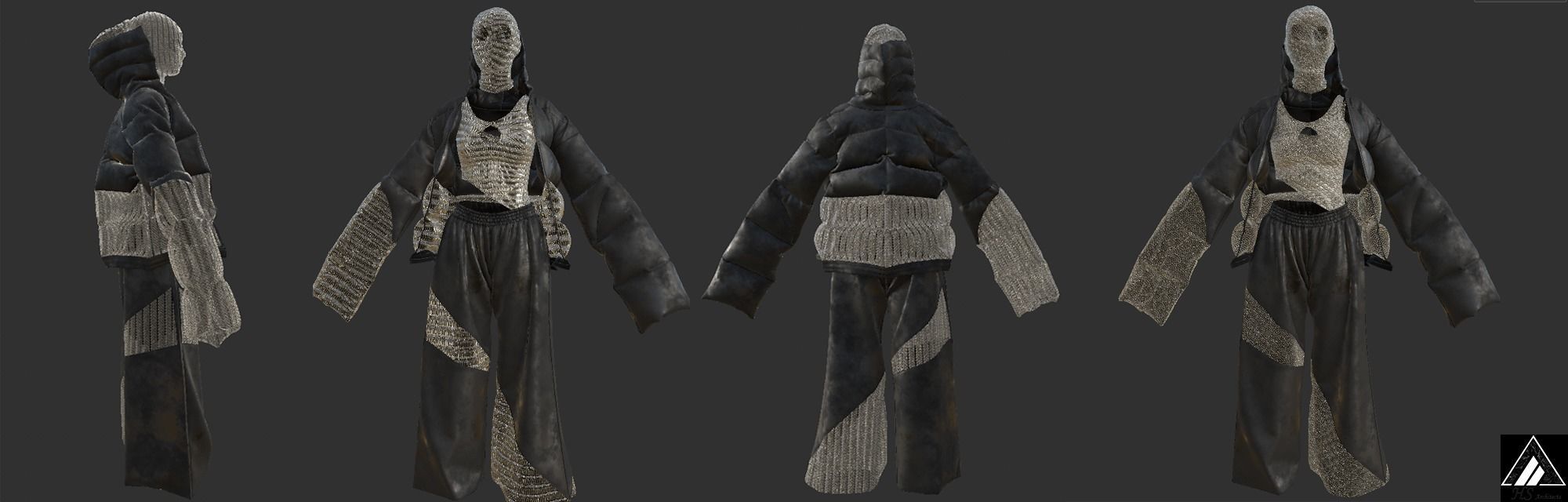 puffy jacket Cloth Garment nilon Fashion 3D model 3D model Low-poly 3D model_3