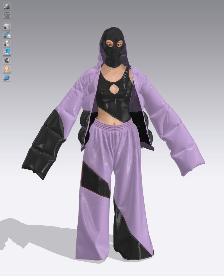 puffy jacket Cloth Garment nilon Fashion 3D model 3D model Low-poly 3D model_49