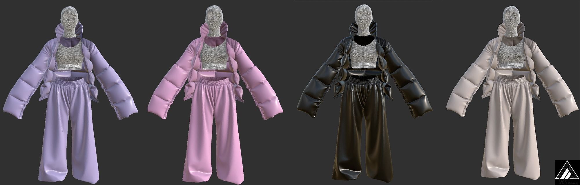 puffy jacket Cloth Garment nilon Fashion 3D model 3D model Low-poly 3D model_2