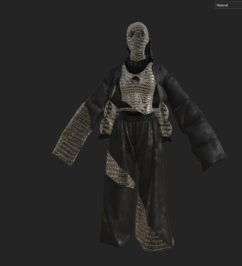 puffy jacket Cloth Garment nilon Fashion 3D model 3D model Low-poly 3D model_43