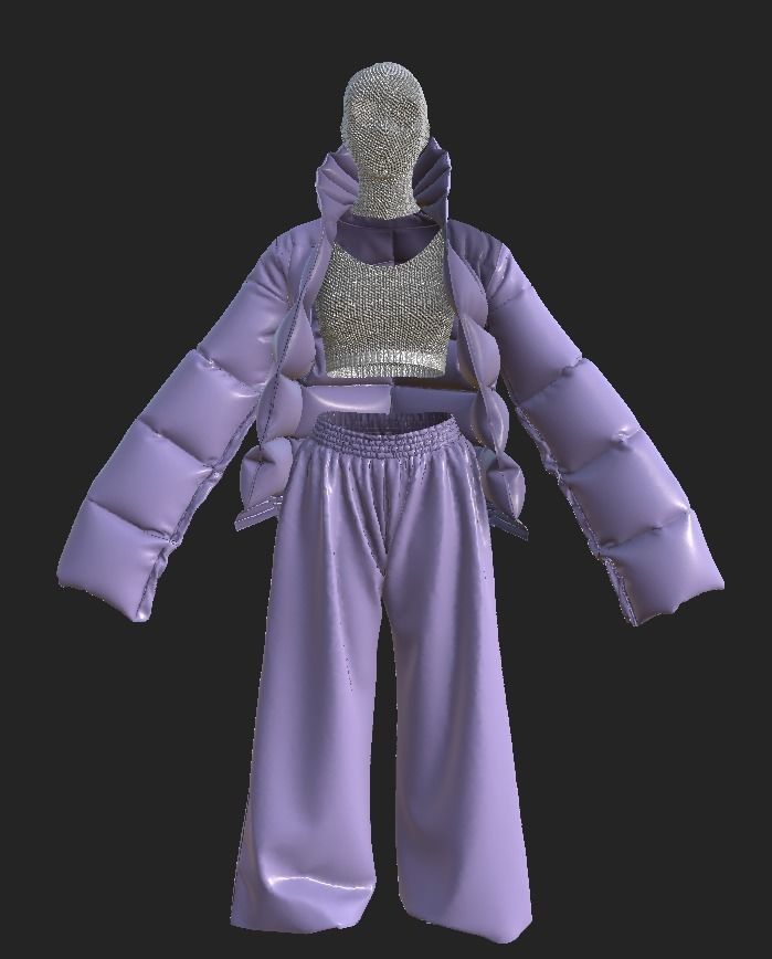 puffy jacket Cloth Garment nilon Fashion 3D model 3D model Low-poly 3D model_33