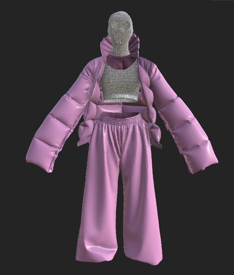 puffy jacket Cloth Garment nilon Fashion 3D model 3D model Low-poly 3D model_13