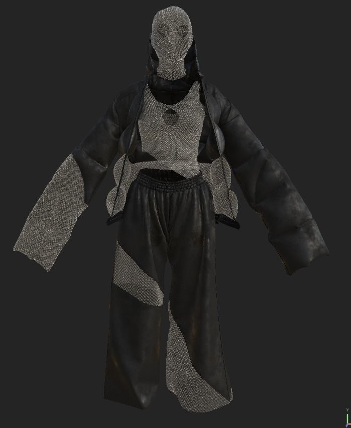 puffy jacket Cloth Garment nilon Fashion 3D model 3D model Low-poly 3D model_45