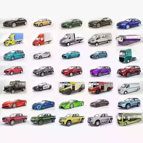 35 Generic Lowpoly Cars