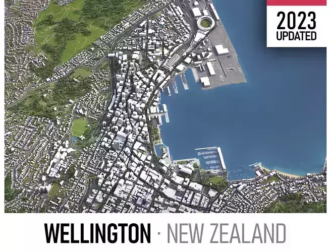 Wellington - 3D City Model Low-poly 3D model
