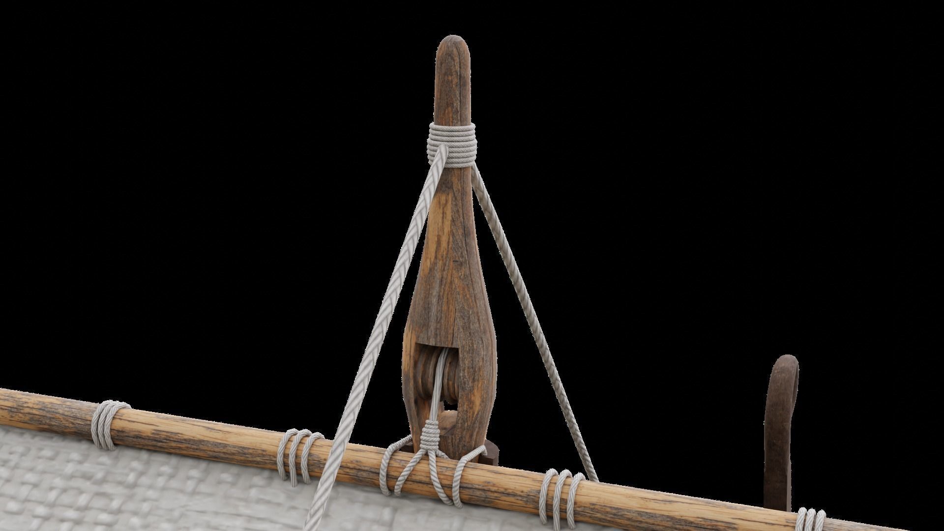 Viking realistic longship- Karvi- boat game-ready Low-poly 3D model_29