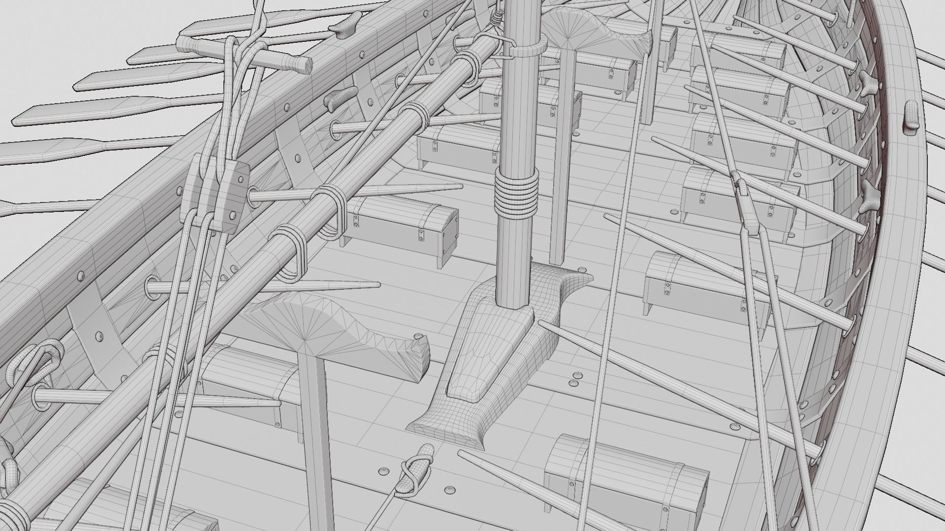 Viking realistic longship- Karvi- boat game-ready Low-poly 3D model_28