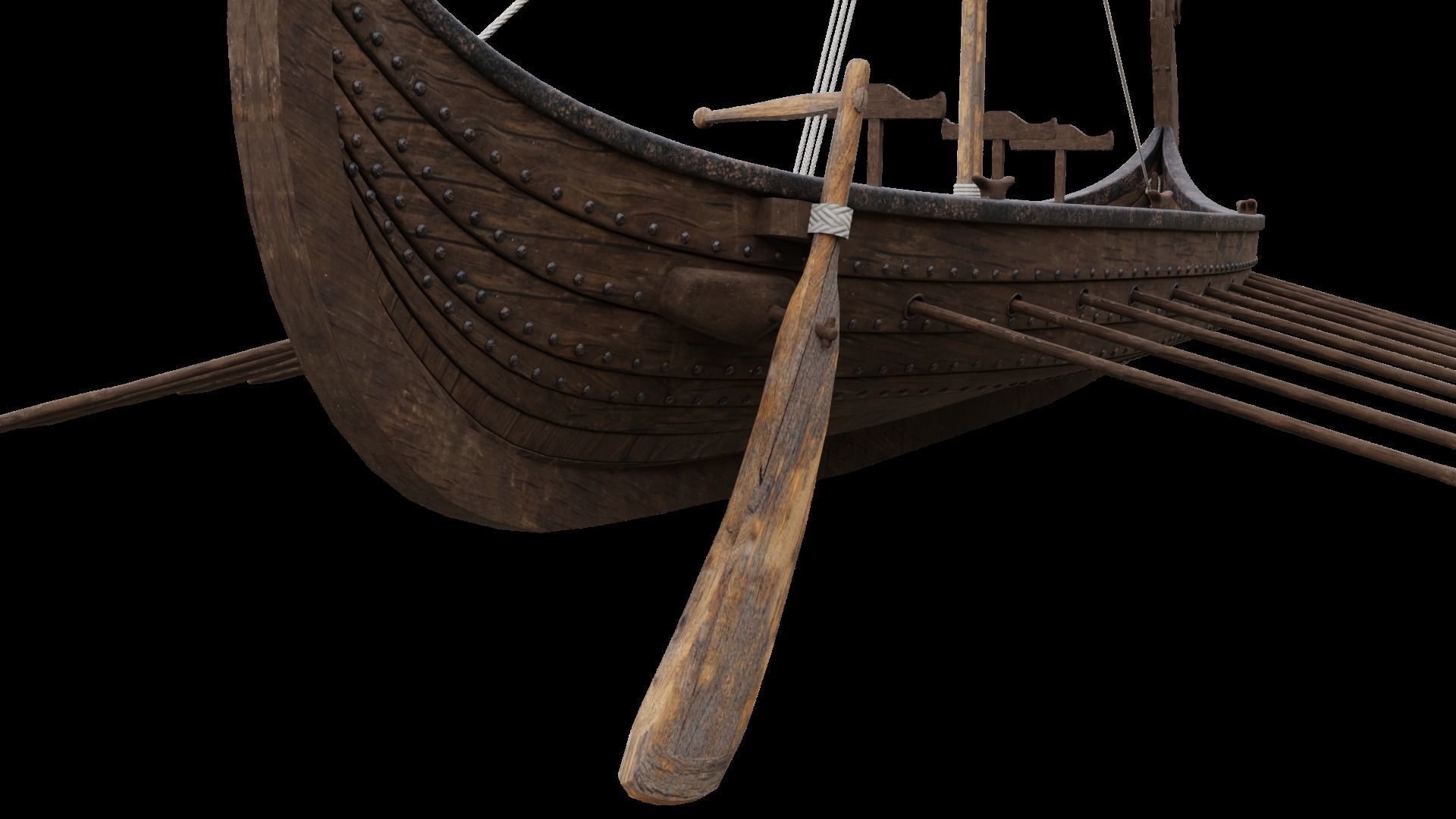 Viking realistic longship- Karvi- boat game-ready Low-poly 3D model_19