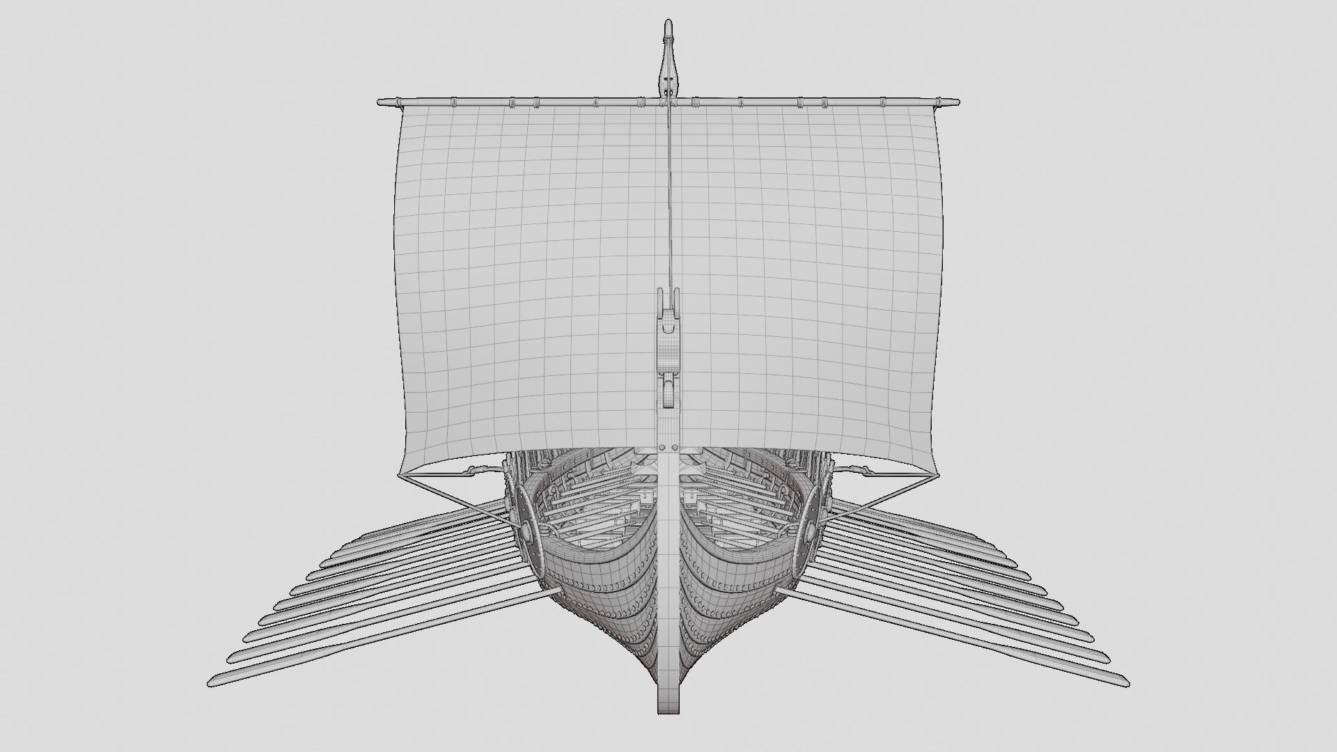 Viking realistic longship- Karvi- boat game-ready Low-poly 3D model_4