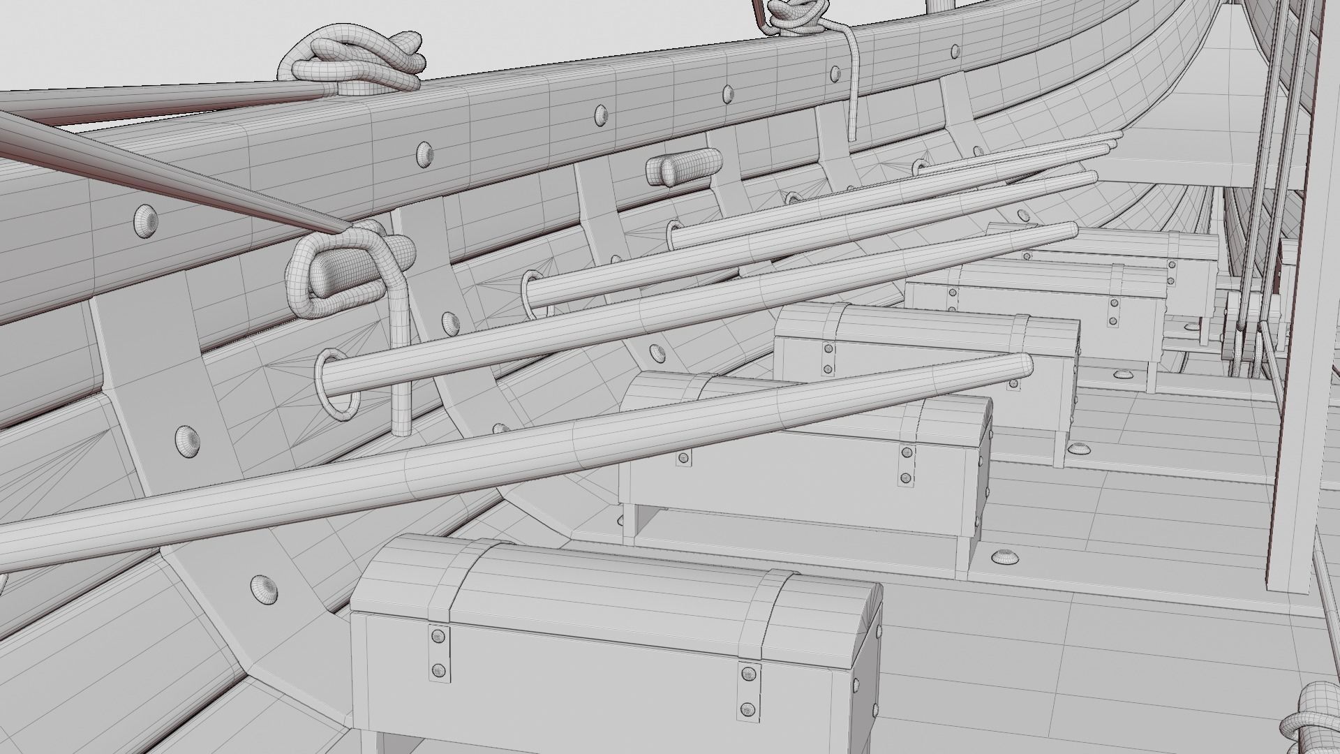 Viking realistic longship- Karvi- boat game-ready Low-poly 3D model_26