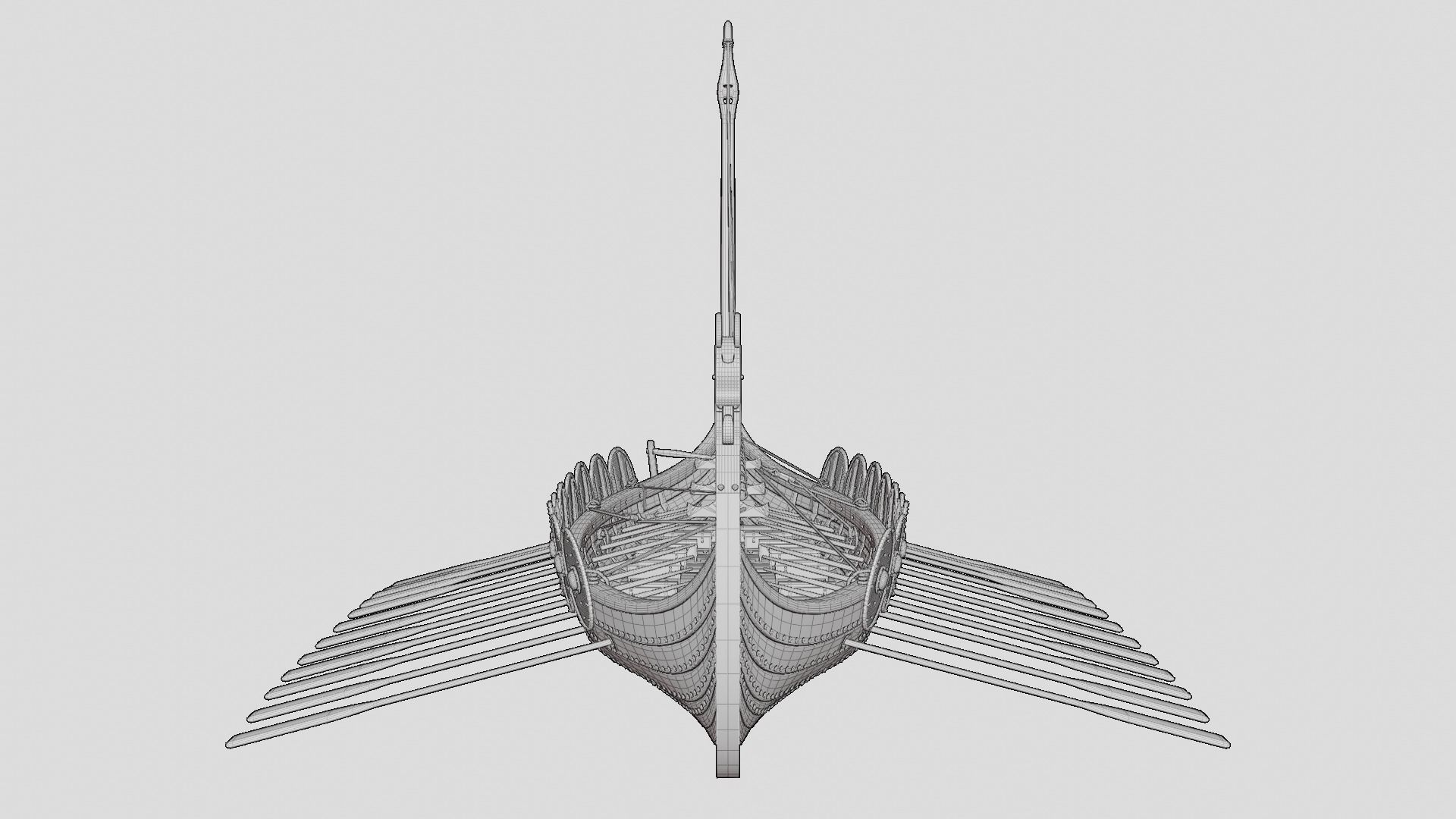 Viking realistic longship- Karvi- boat game-ready Low-poly 3D model_12