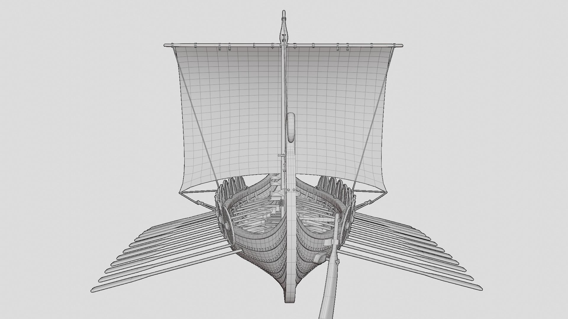 Viking realistic longship- Karvi- boat game-ready Low-poly 3D model_10