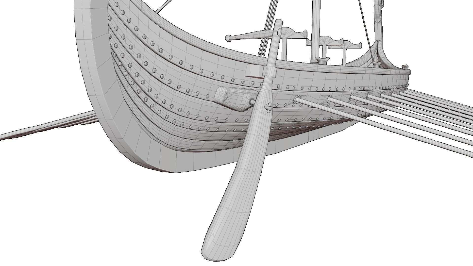 Viking realistic longship- Karvi- boat game-ready Low-poly 3D model_20