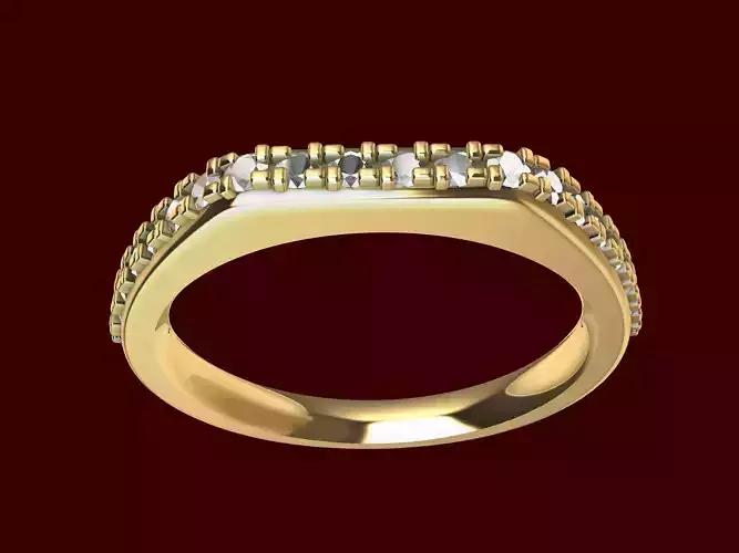 Designer Square Prongs Shank Ring