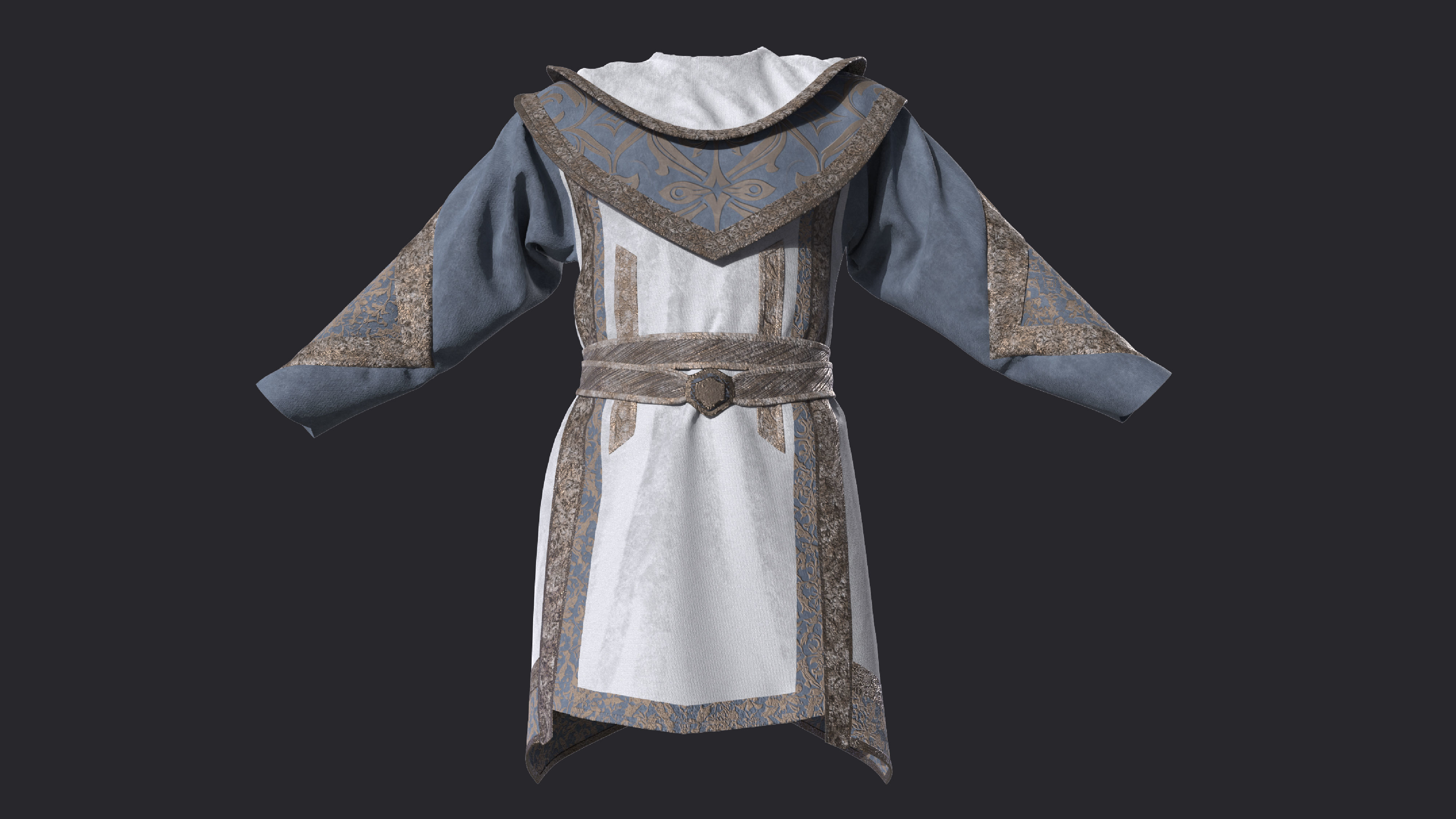Medieval tunic male clothes 3D model_7