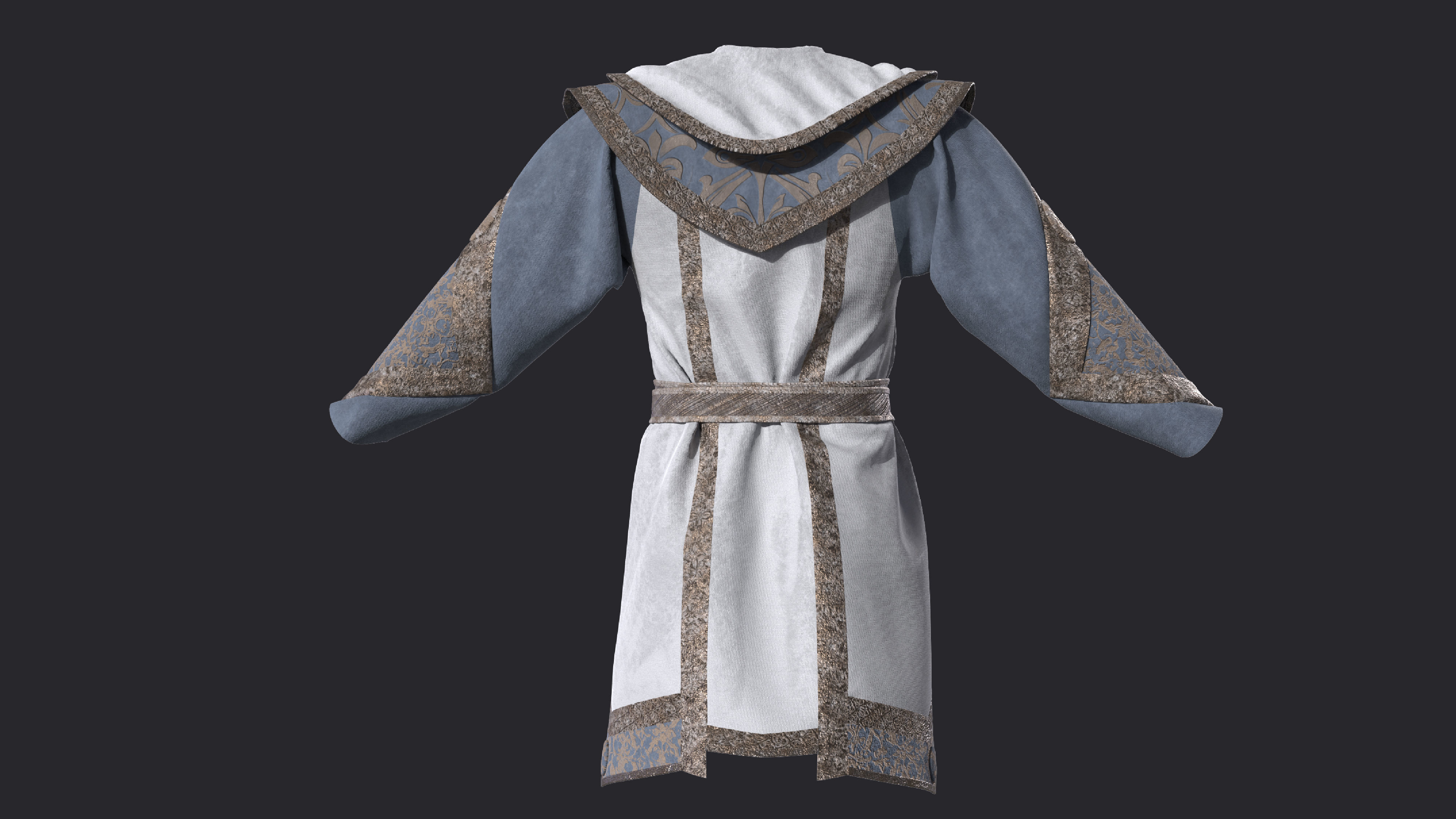 Medieval tunic male clothes 3D model_6