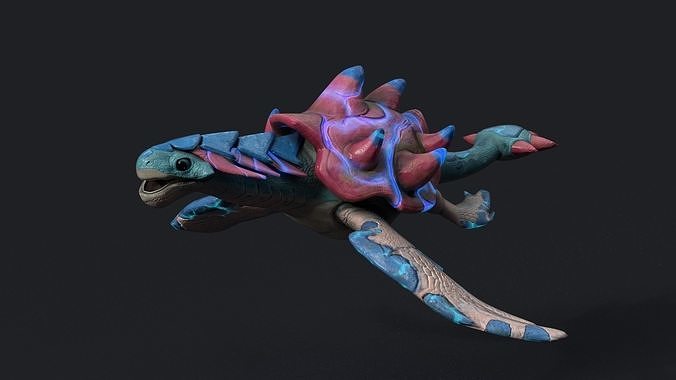 Turtle Dragon Low-poly 3D model