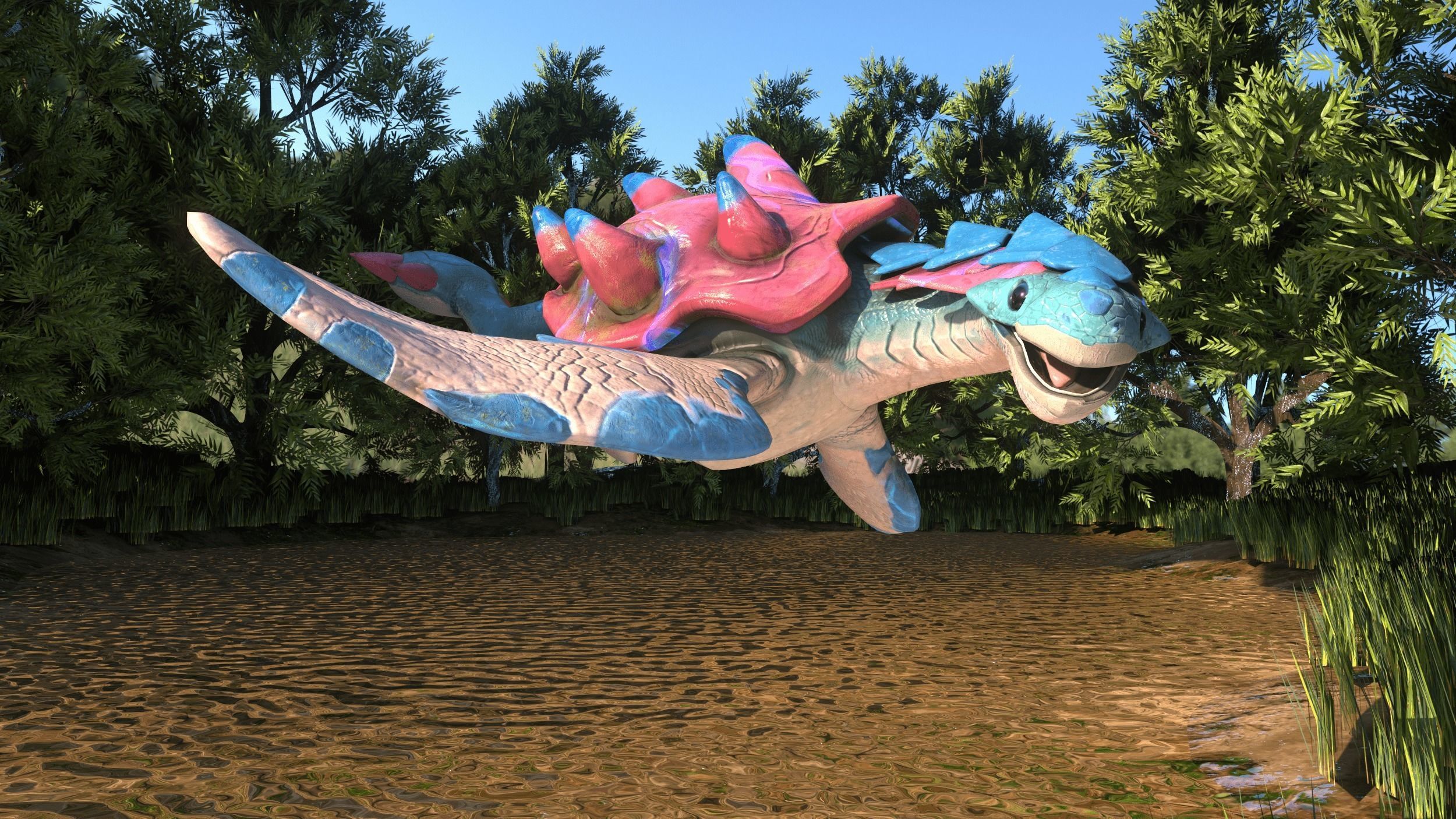 Turtle Dragon Low-poly 3D model_5