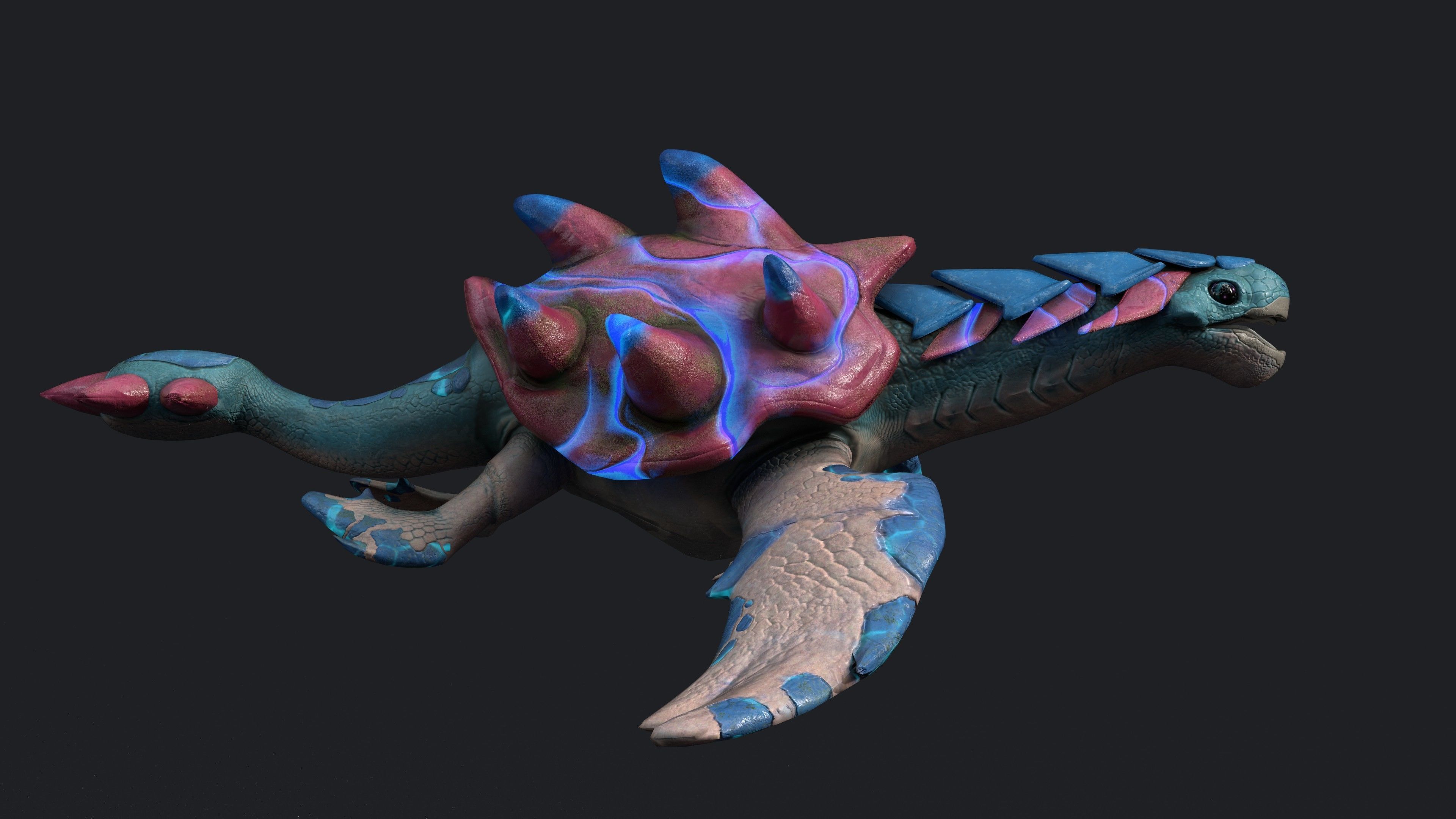 Turtle Dragon Low-poly 3D model_1