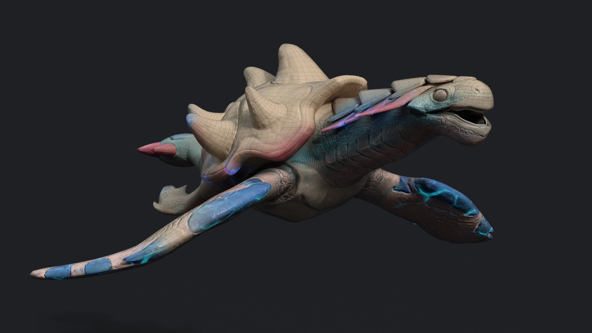 Turtle Dragon Low-poly 3D model_3