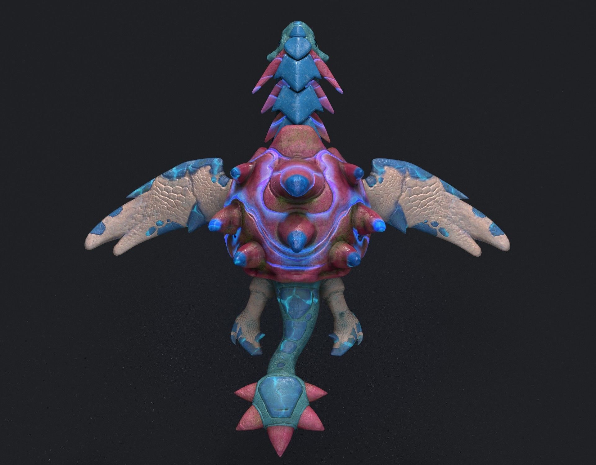 Turtle Dragon Low-poly 3D model_2