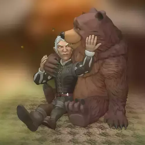 Baldurs Gate 3 Astarion and Bear-Druid 3D model for printing  3D print model