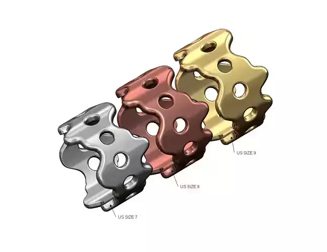 Perforated dripping fashion band US sizes 7 8 9