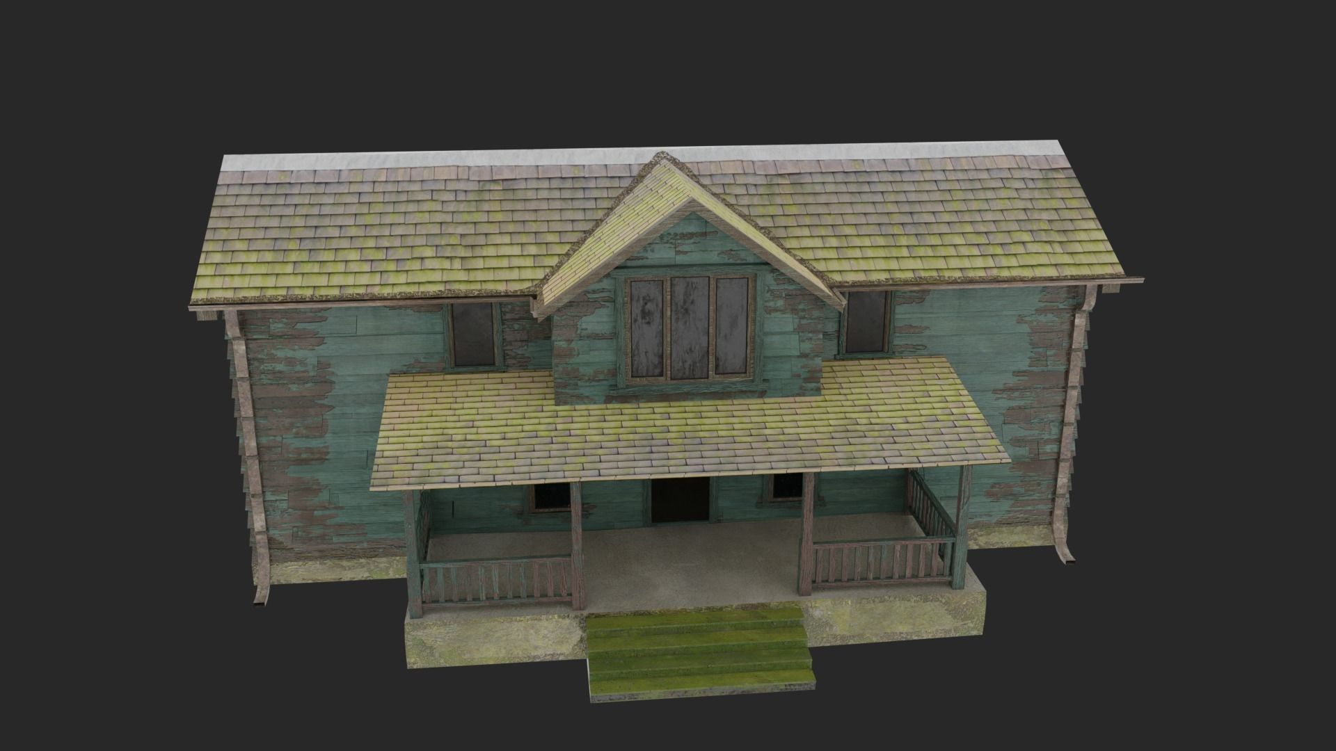 Old Abandoned Realisltic House Low-poly 3D model_29
