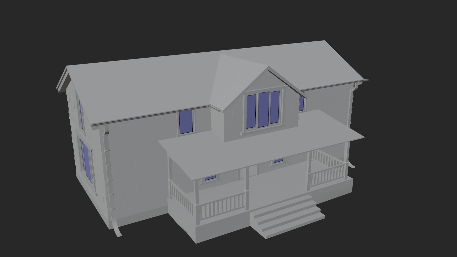 Old Abandoned Realisltic House Low-poly 3D model_22