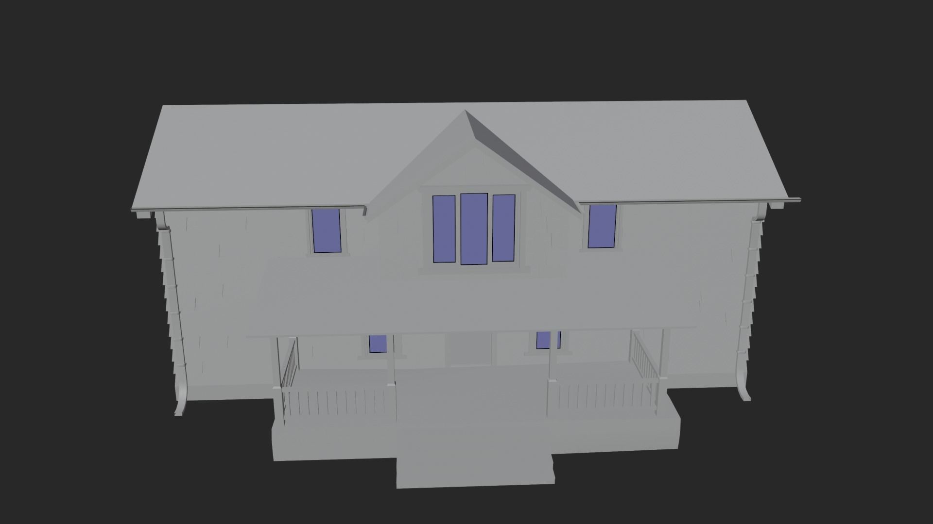 Old Abandoned Realisltic House Low-poly 3D model_13