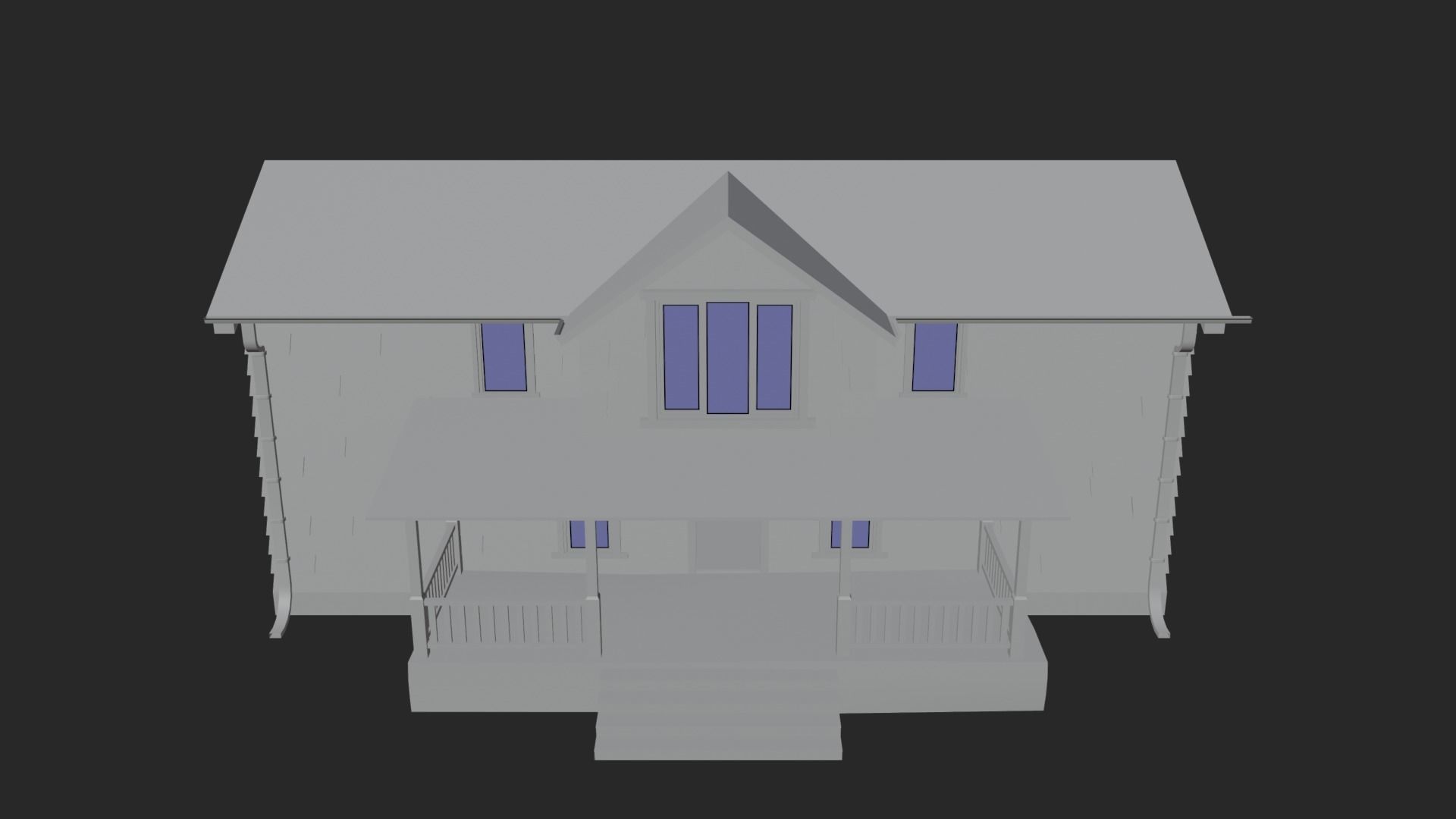 Old Abandoned Realisltic House Low-poly 3D model_11