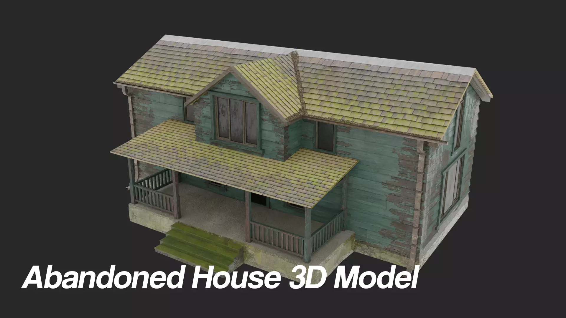 Old Abandoned Realisltic House Low-poly 3D model_0