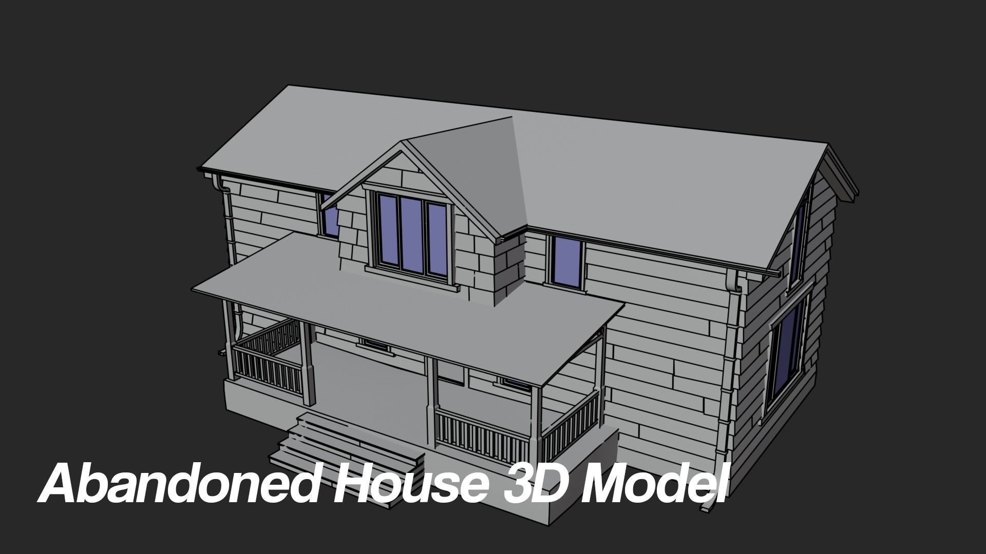 Old Abandoned Realisltic House Low-poly 3D model_25