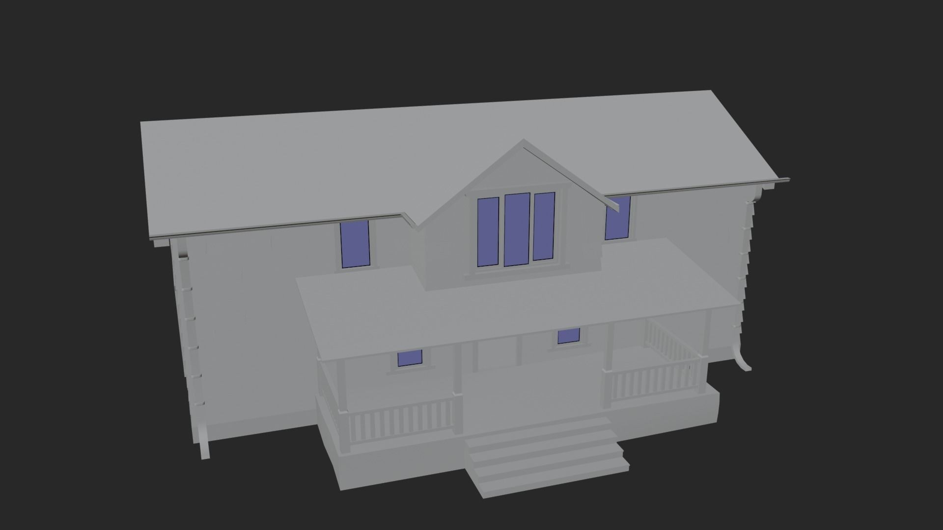 Old Abandoned Realisltic House Low-poly 3D model_18